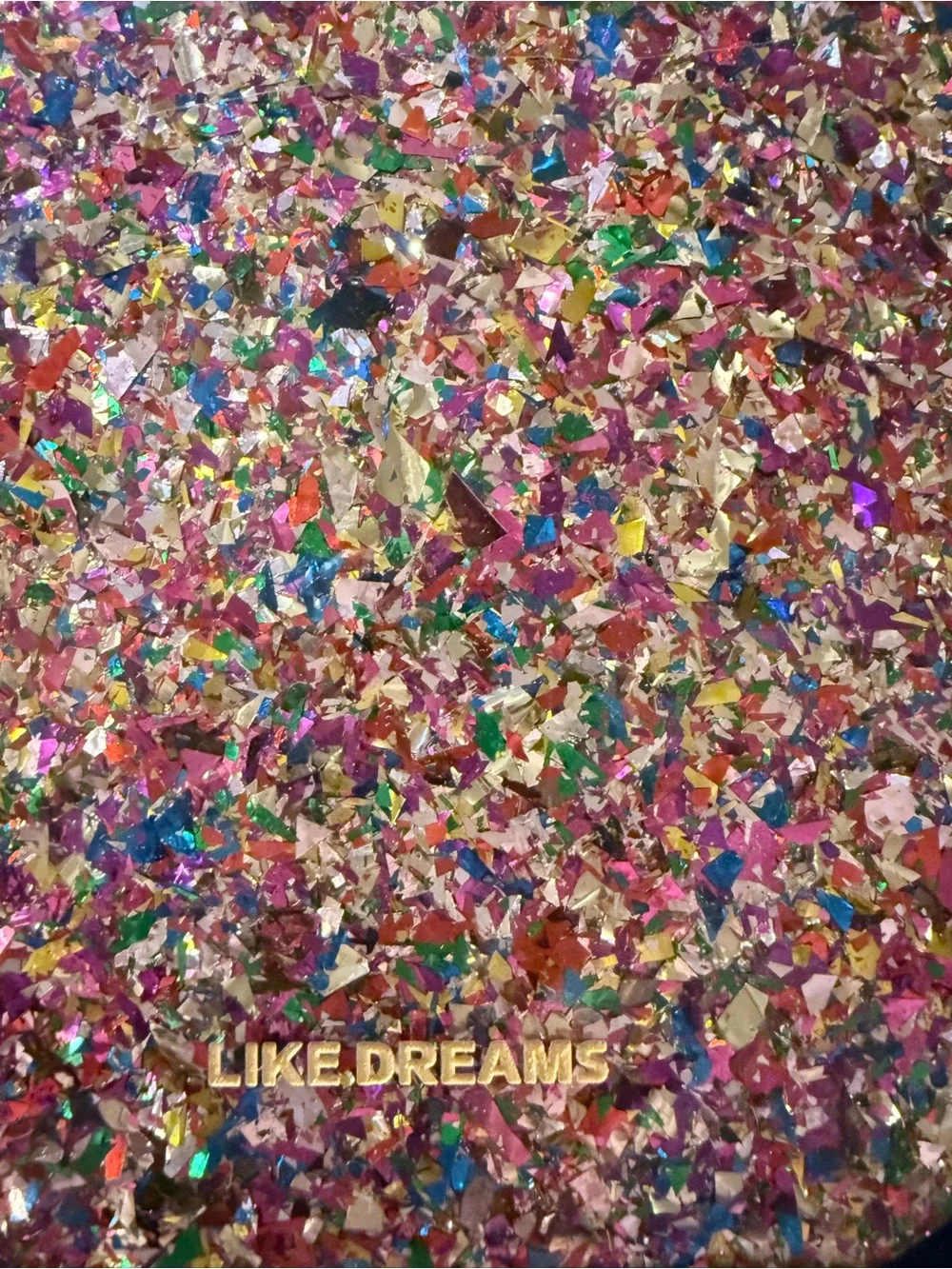 Like Dreams Circular Purse in Black with Multicolored Glitter